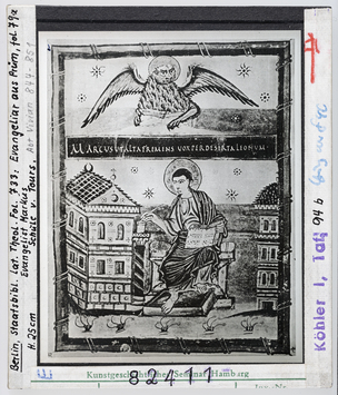 Vorschaubild Berlin, Staatsbibliothek: Cod. Theol. Lat. fol. 733, Evangeliar aus Prüm, Evangelist Matthäus 